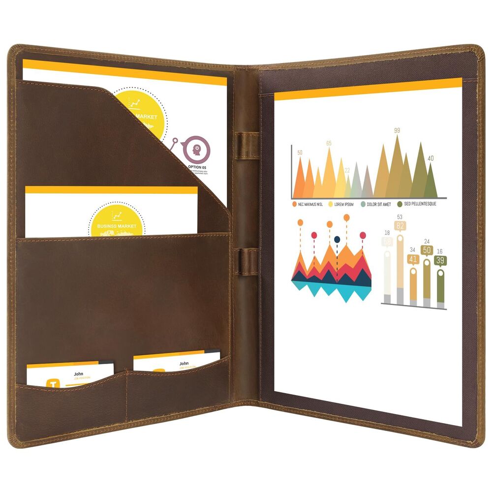 Genuine Leather Portfolio Organizer, Padfolio Business